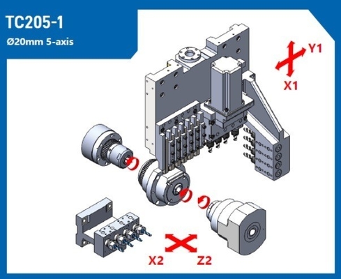 5 Axis Technology TC205 Spindle Swiss Type CNC-draaien met after-sales service