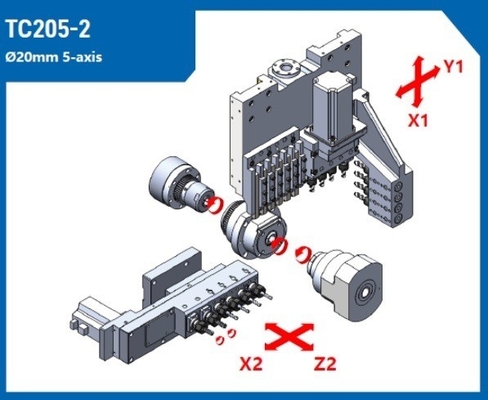 5 Axis Technology TC205 Spindle Swiss Type CNC-draaien met after-sales service