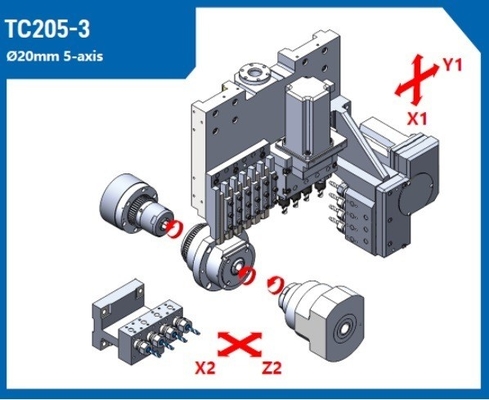 5 Axis Technology TC205 Spindle Swiss Type CNC-draaien met after-sales service